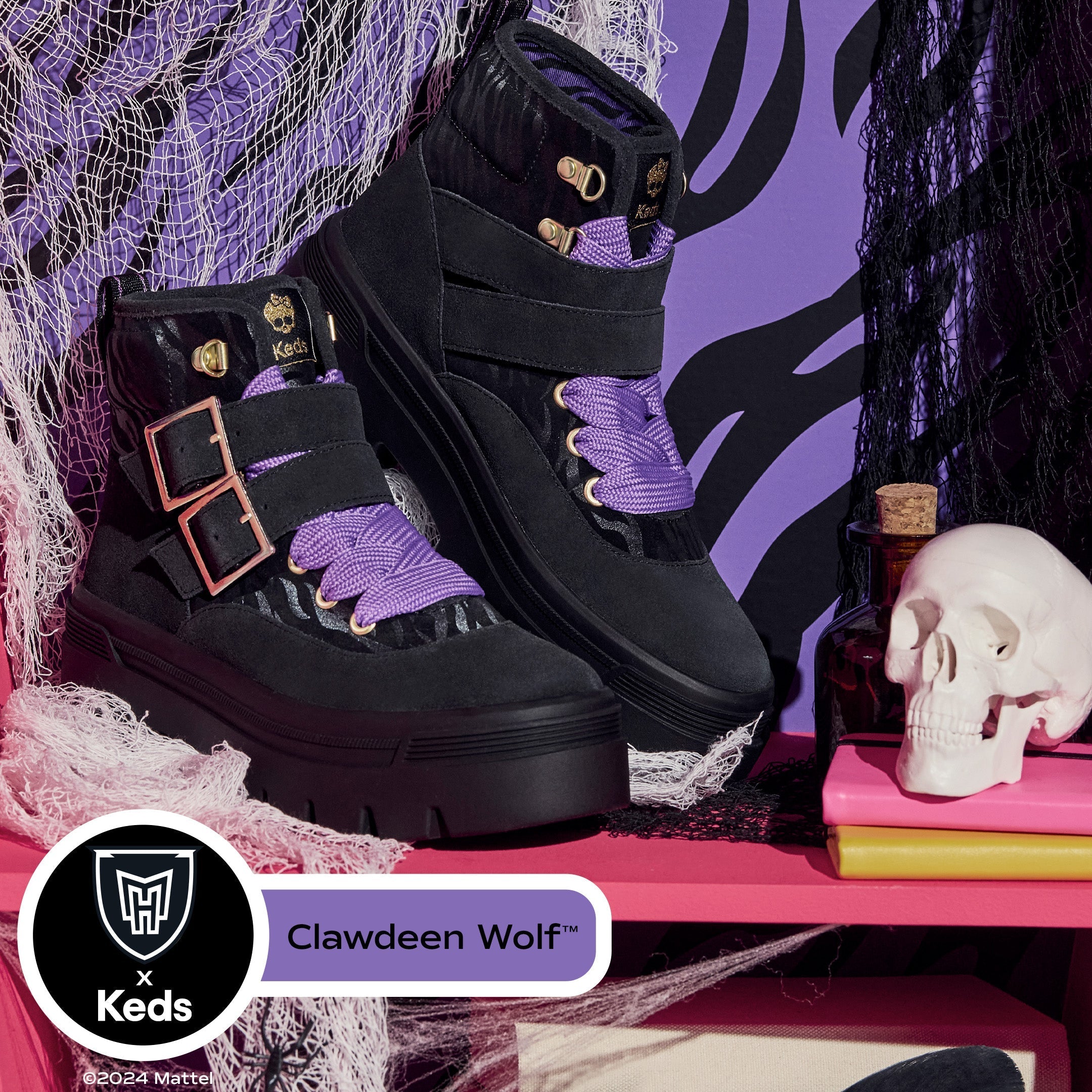 Keds Womens' Monster High Soho Boot Leather Black
