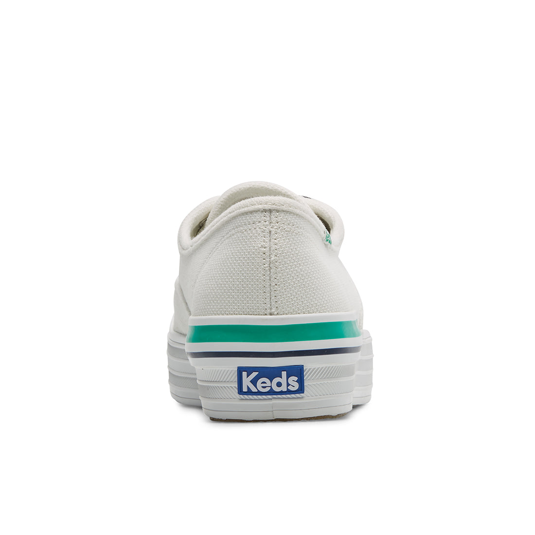 Women's The Platform Pique Stripe Canvas Sneaker White/Green