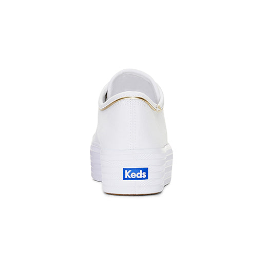 Women's Triple Up Canvas Piping White/Gold