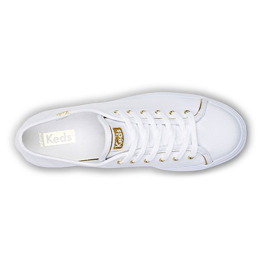 Women's Triple Up Canvas Piping White/Gold