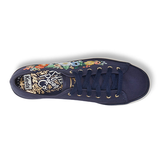 Women's Triple Kick RPC Vintage Blossom Embriodery Sneakers Navy