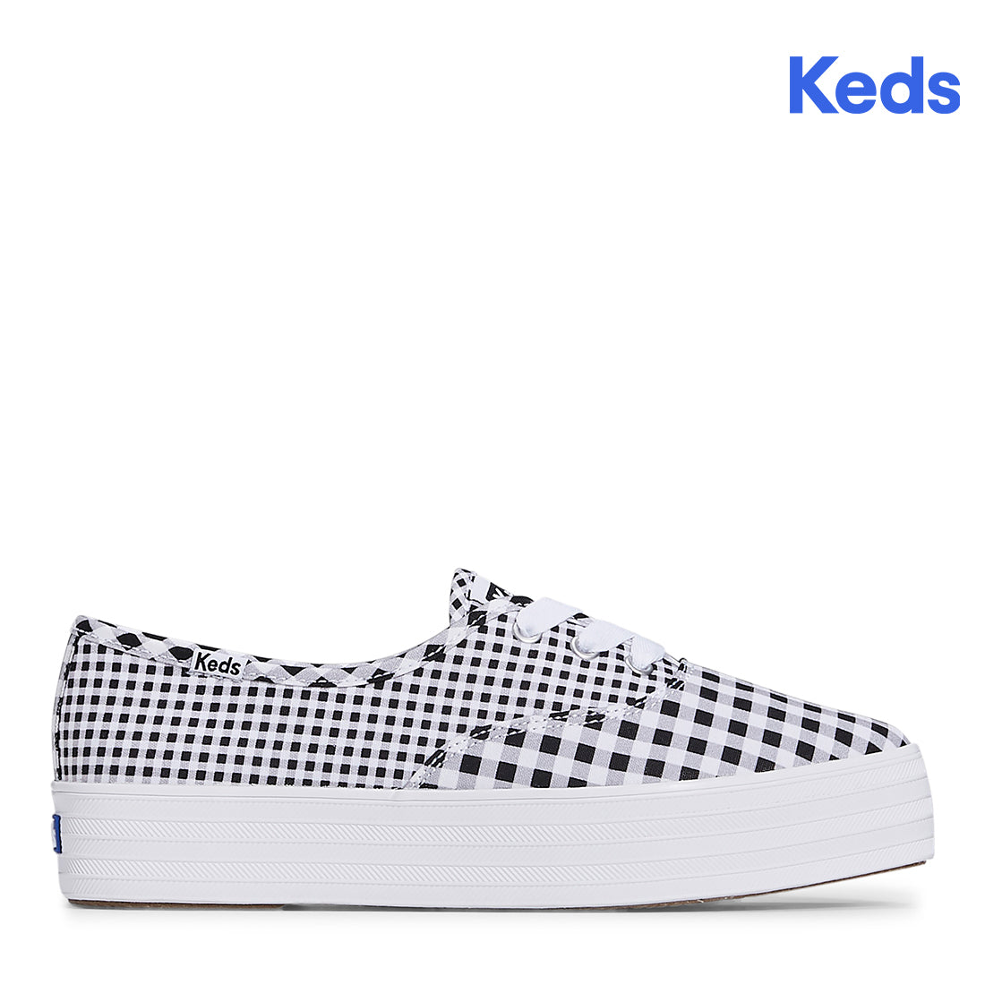 Women's Point Canvas Gingham Sneaker Black/White