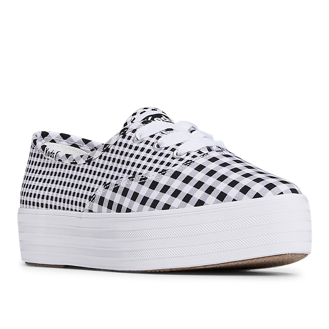 Women's Point Canvas Gingham Sneaker Black/White