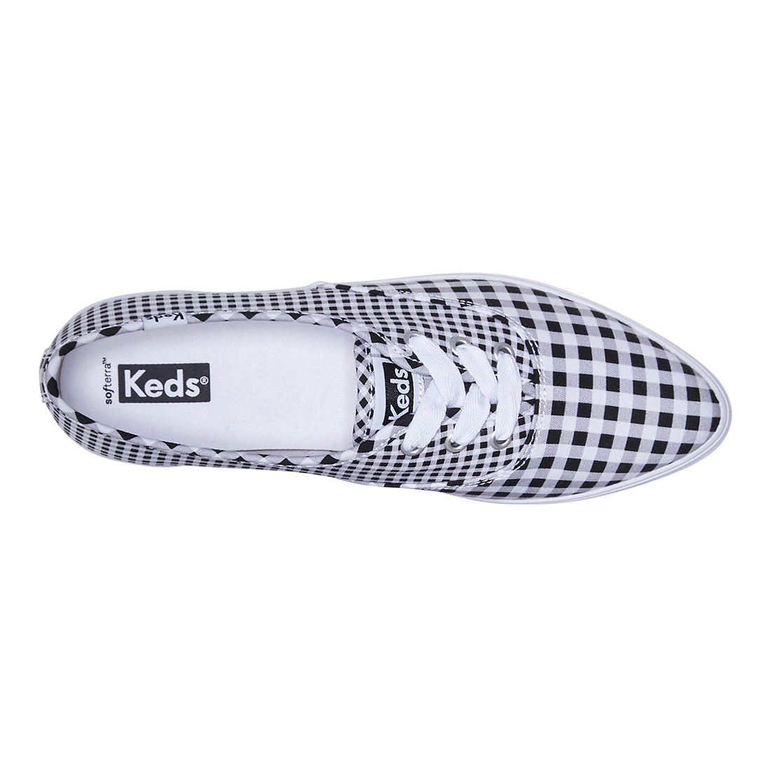 Women's Point Canvas Gingham Sneaker Black/White