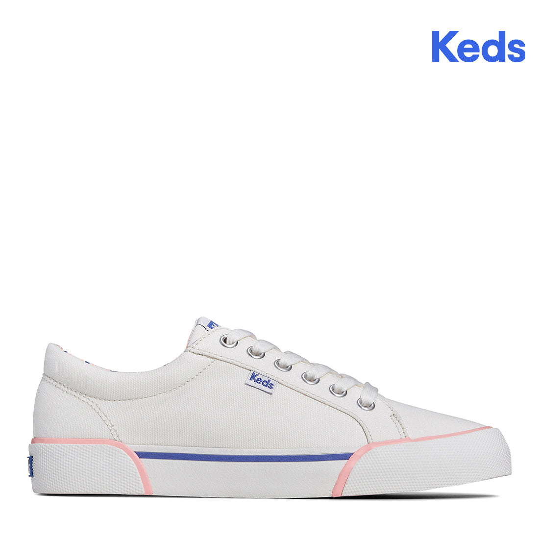 Women's Jump Kick Canvas Bumper Foxing Pop Lining Sneaker White/Blue
