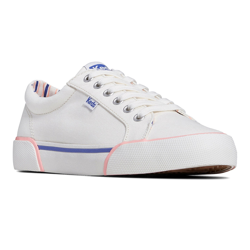Women's Jump Kick Canvas Bumper Foxing Pop Lining Sneaker White/Blue