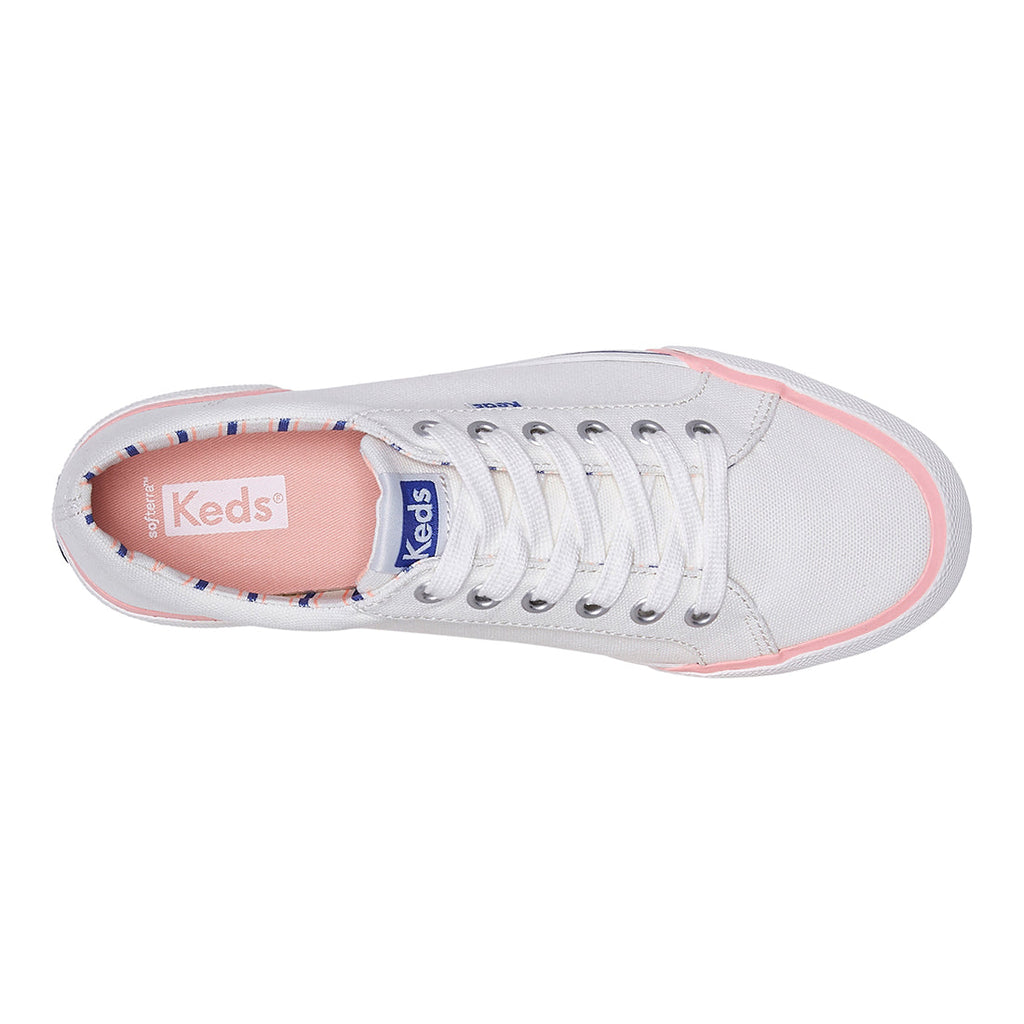 Women's Jump Kick Canvas Bumper Foxing Pop Lining Sneaker White/Blue
