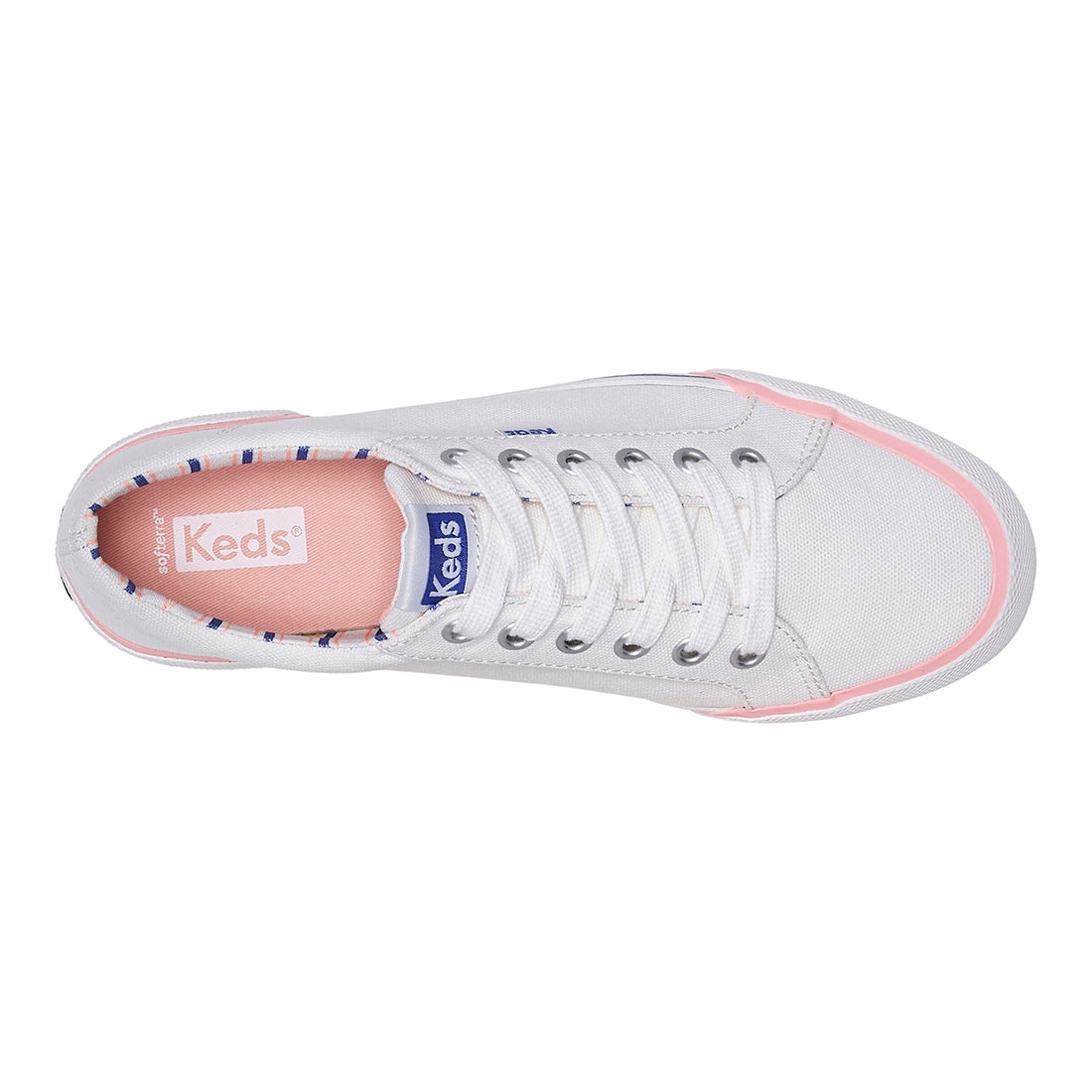 Women's Jump Kick Canvas Bumper Foxing Pop Lining Sneaker White/Blue
