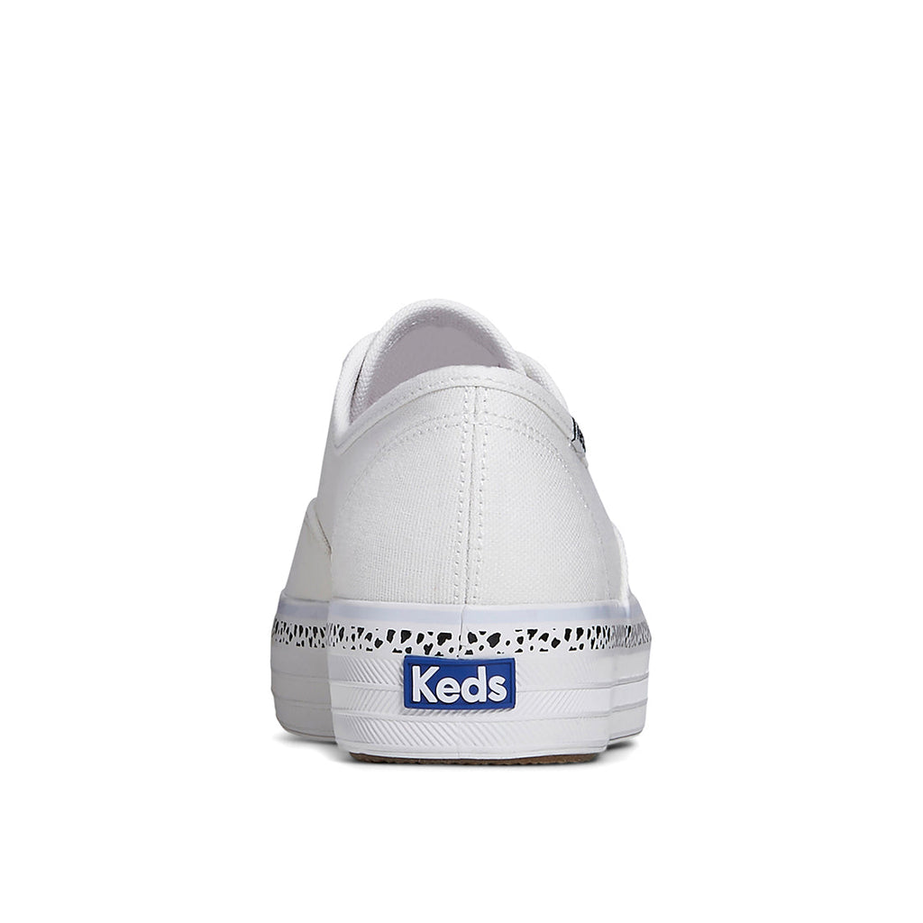 Women's The Platform Canvas Spot Stripe Foxing Sneaker White