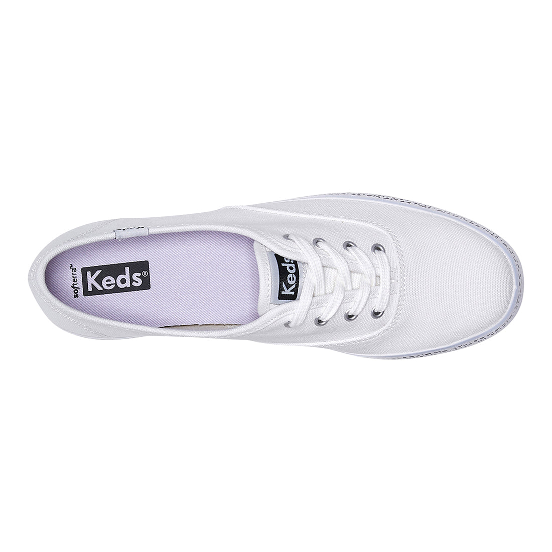 Women's The Platform Canvas Spot Stripe Foxing Sneaker White