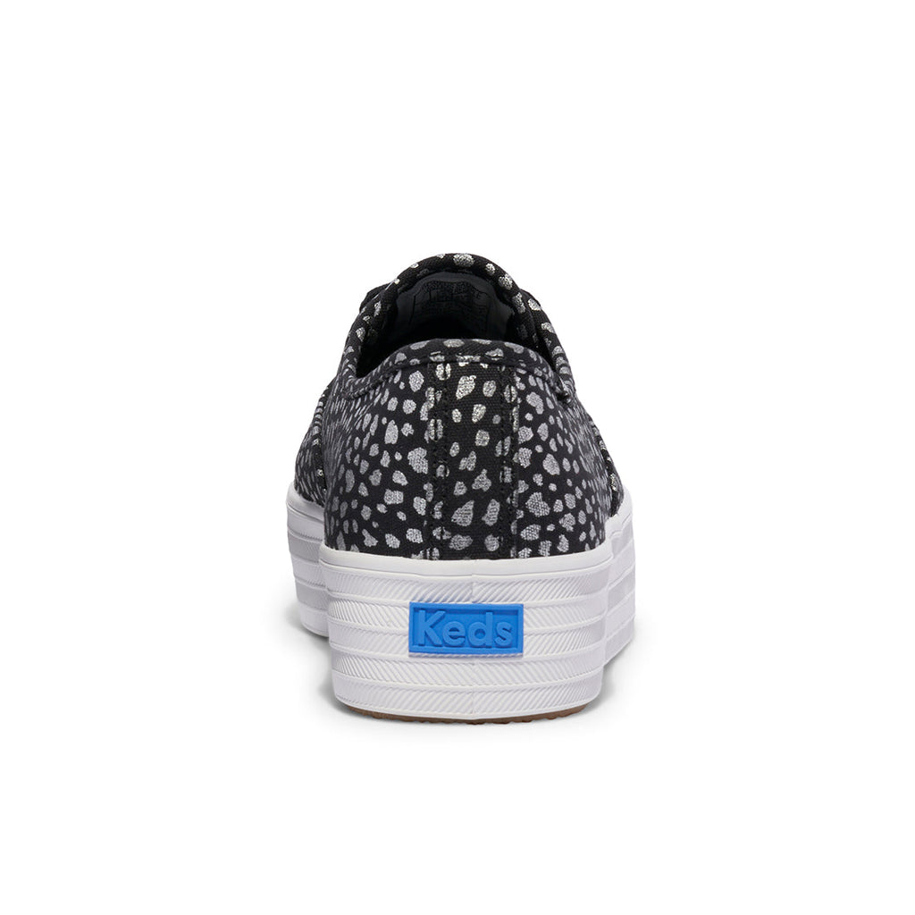 Keds Womens' Point Canvas Mini Dot Print Black/Silver