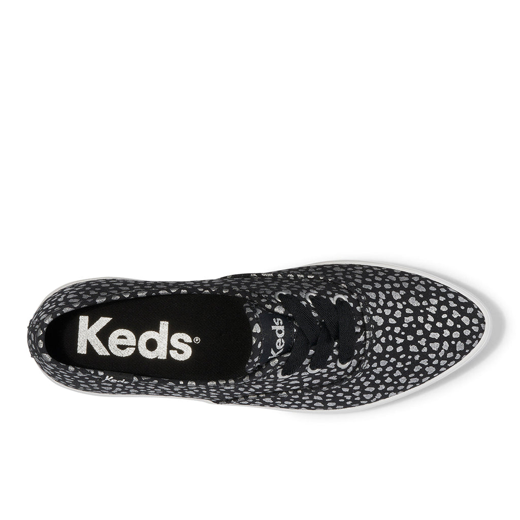 Keds Womens' Point Canvas Mini Dot Print Black/Silver