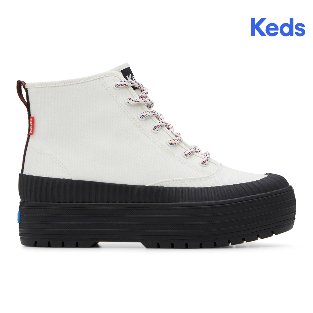 Keds Womens' The Platform Mid Lug Weatherized White/Black