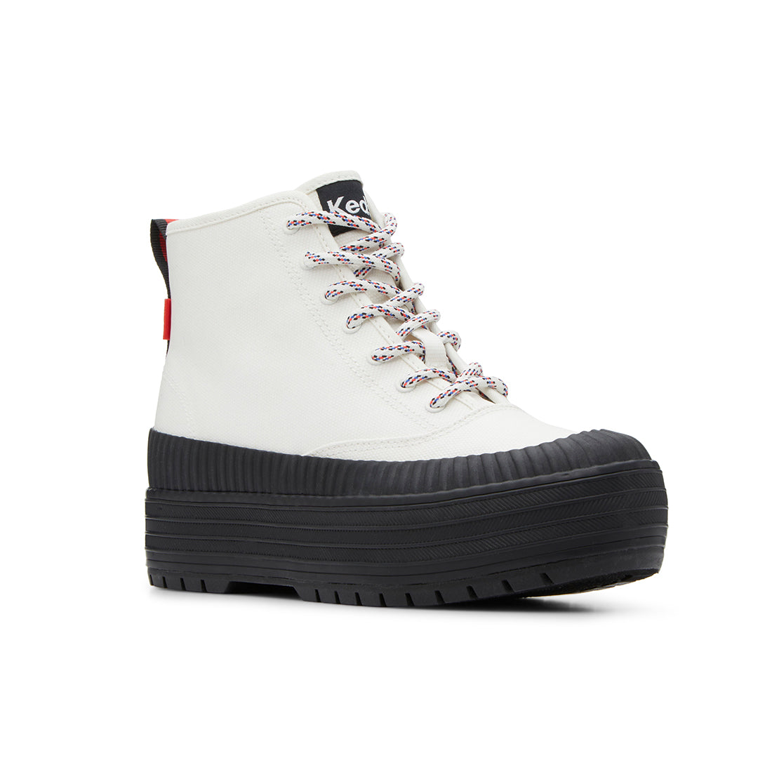 Keds Womens' The Platform Mid Lug Weatherized White/Black