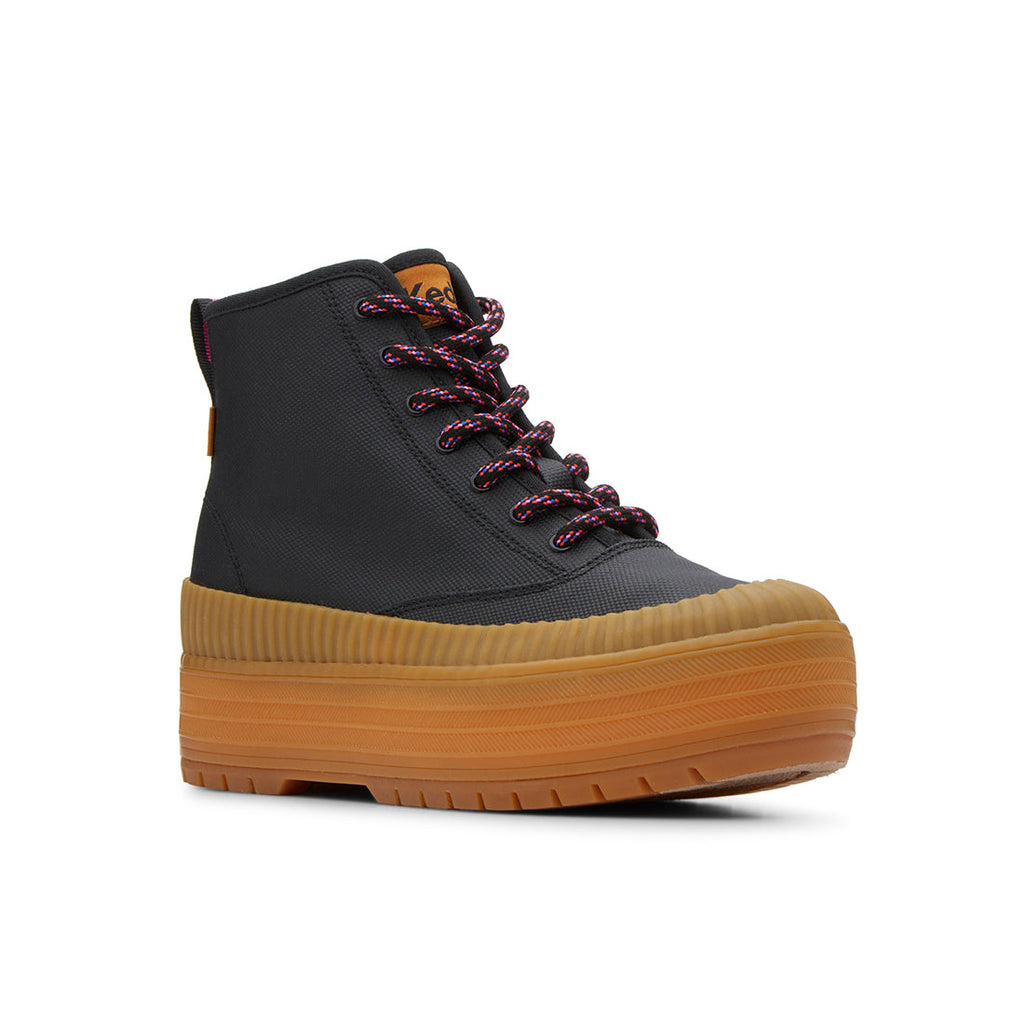 Keds Womens' The Platform Mid Lug Weatherized Black/Gum