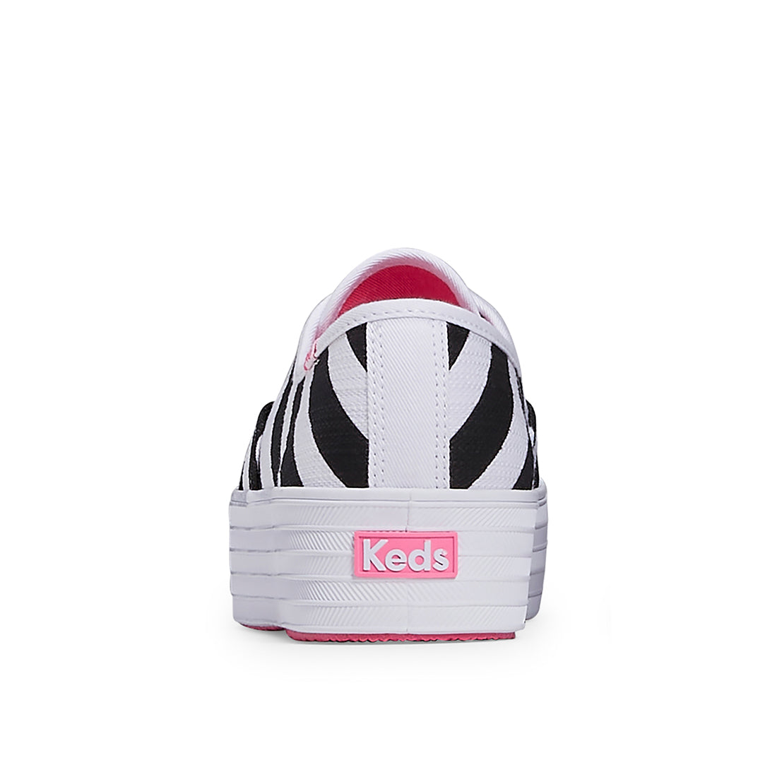 Women's Barbie Point Striped Textured Canvas Sneaker Black/White