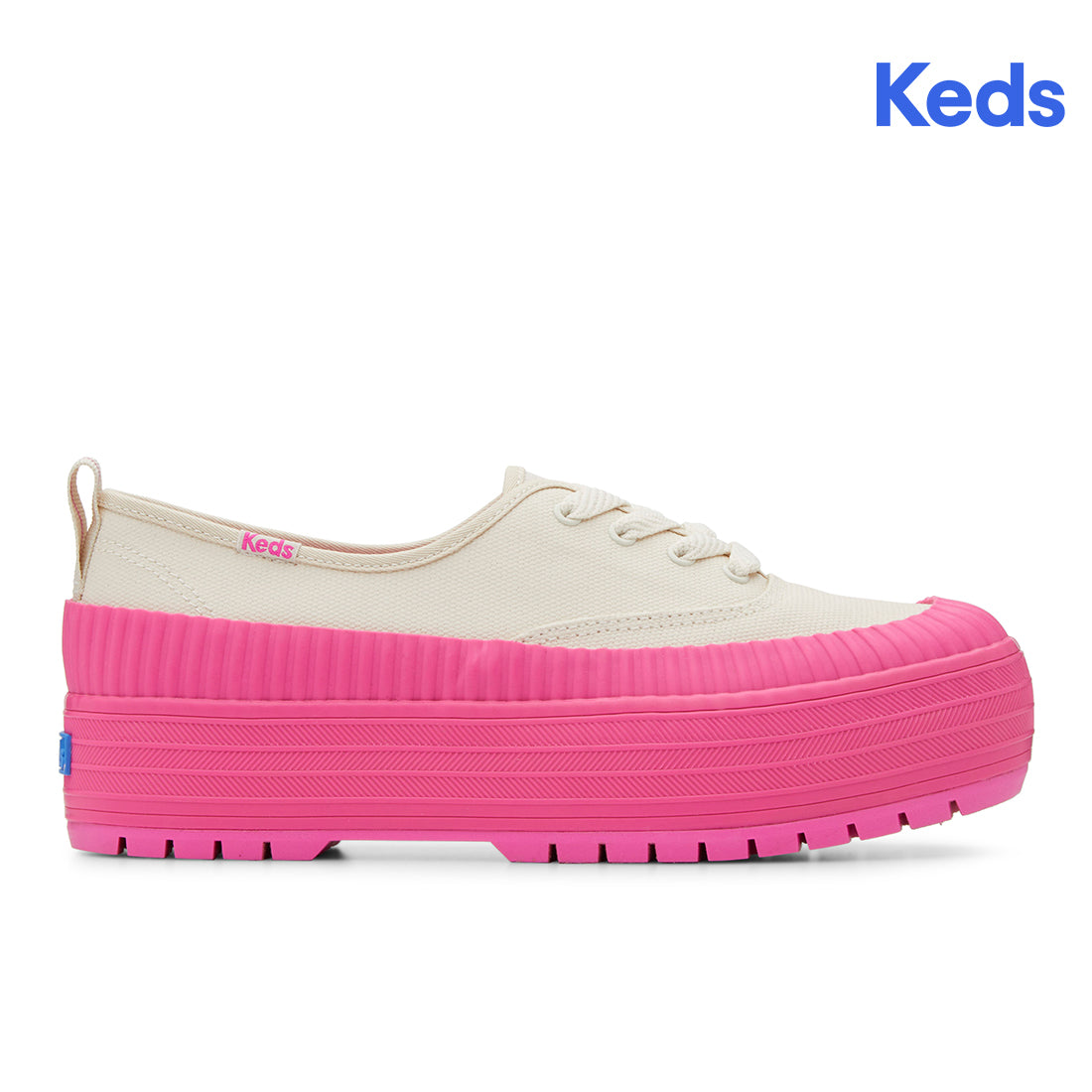 Keds Womens' The Platform Lug Weatherized Oatmeal/Pink