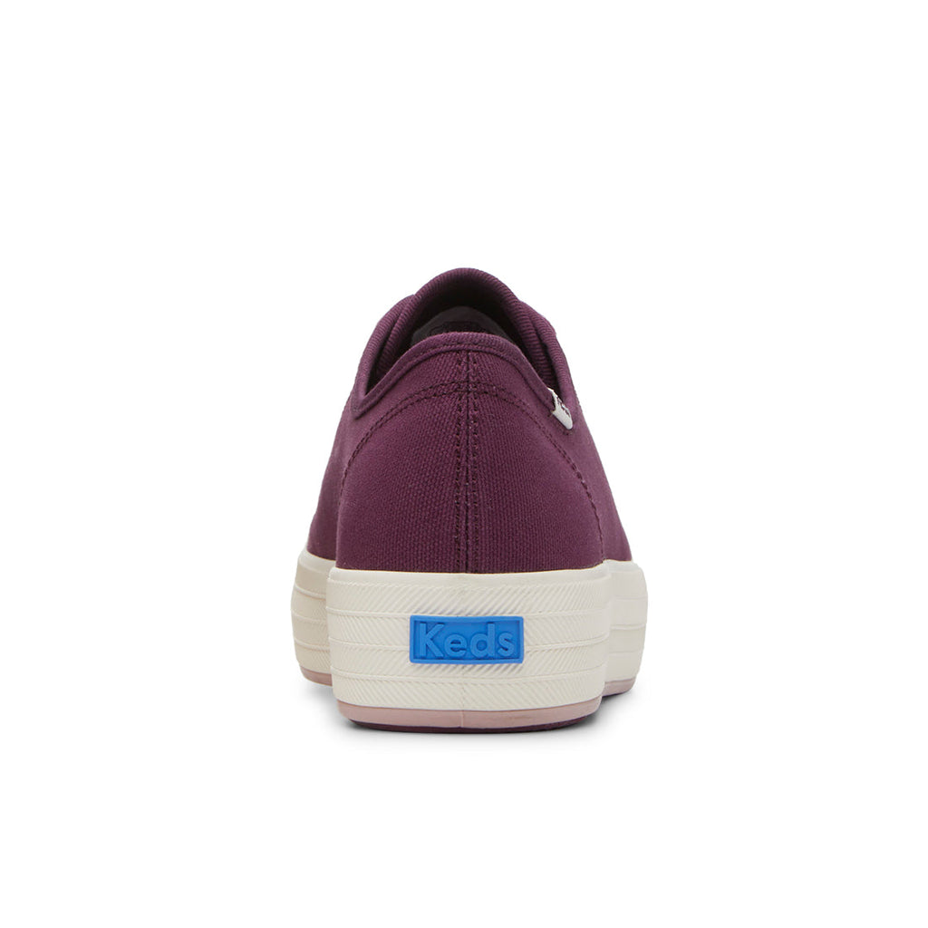 Keds Womens' Triple Kick Canvas Bottom Foxing Stripe Burgundy