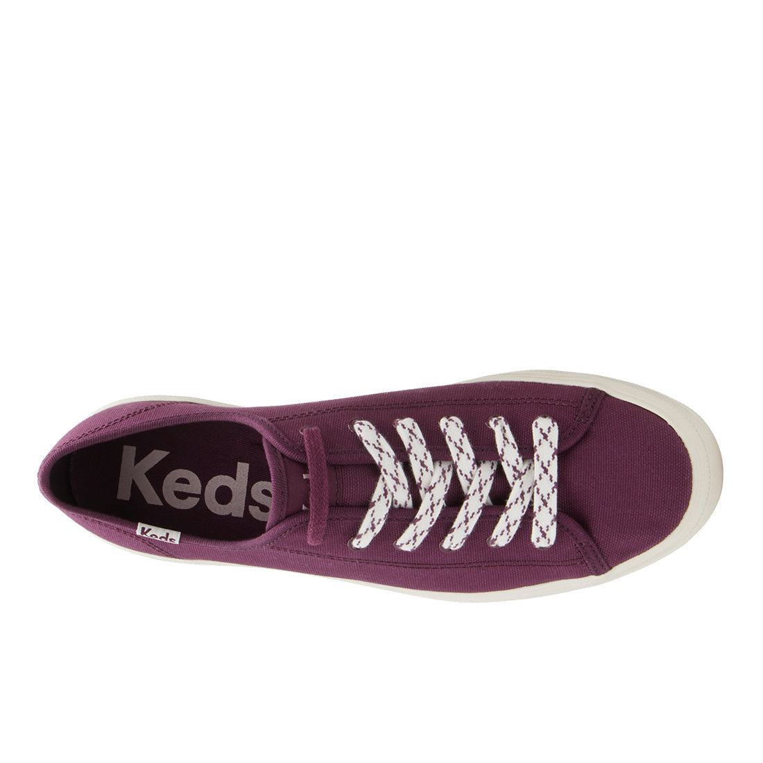 Keds Womens' Triple Kick Canvas Bottom Foxing Stripe Burgundy