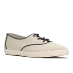 Womens Champion Point Low Wave Canvas Contrast Binding Sneaker Natural/Black