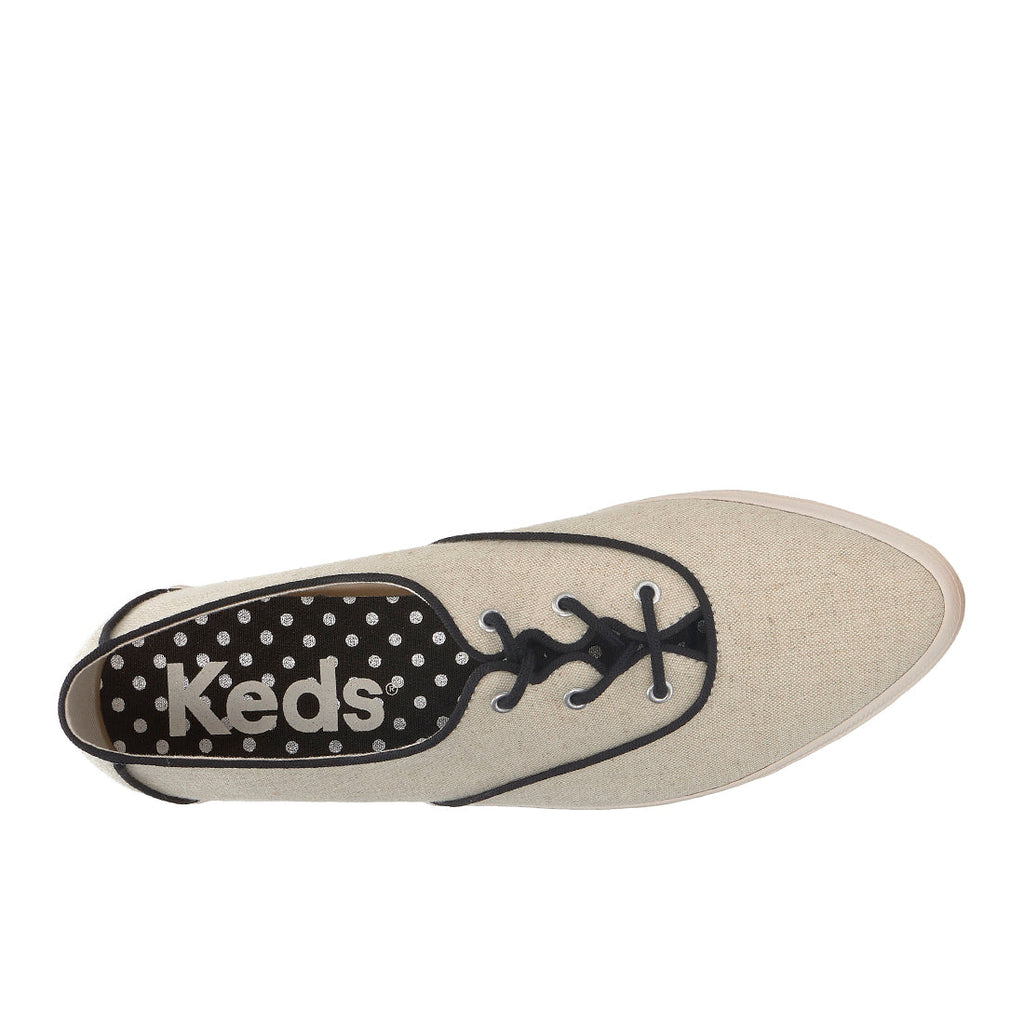 Womens Champion Point Low Wave Canvas Contrast Binding Sneaker Natural/Black