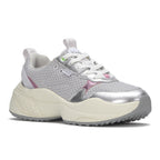 Women's Cross City Trainer Leather/Mesh Sneaker Grey/Silver