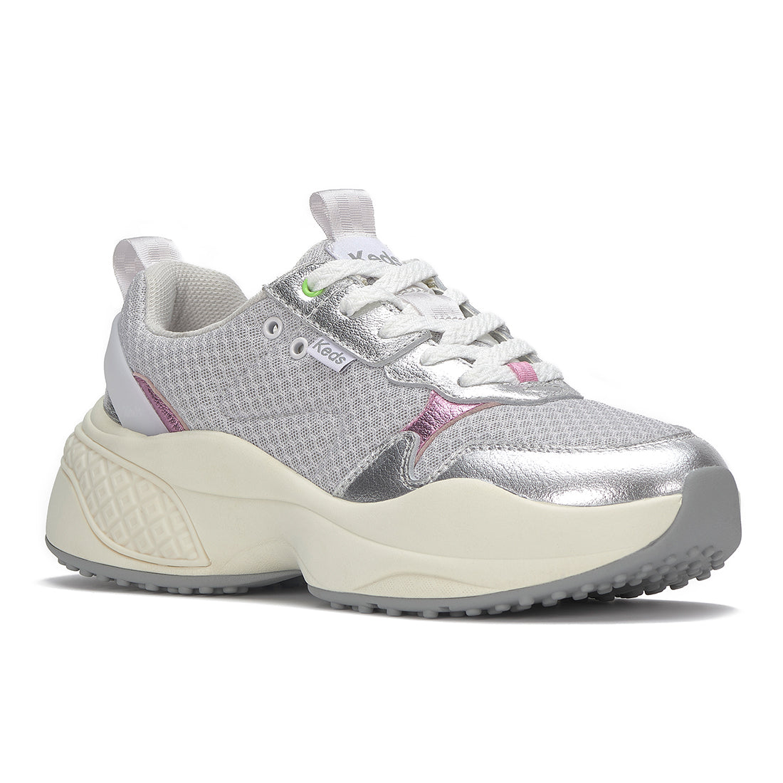 Women's Cross City Trainer Leather/Mesh Sneaker Grey/Silver