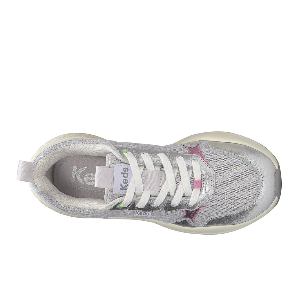 Women's Cross City Trainer Leather/Mesh Sneaker Grey/Silver