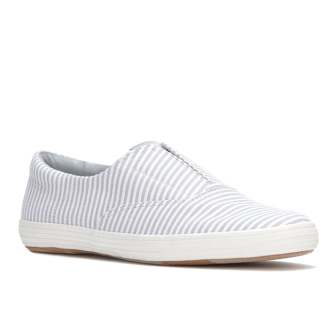 Womens Champion Round Toe Slip Ticking Stripe Sneaker Gray