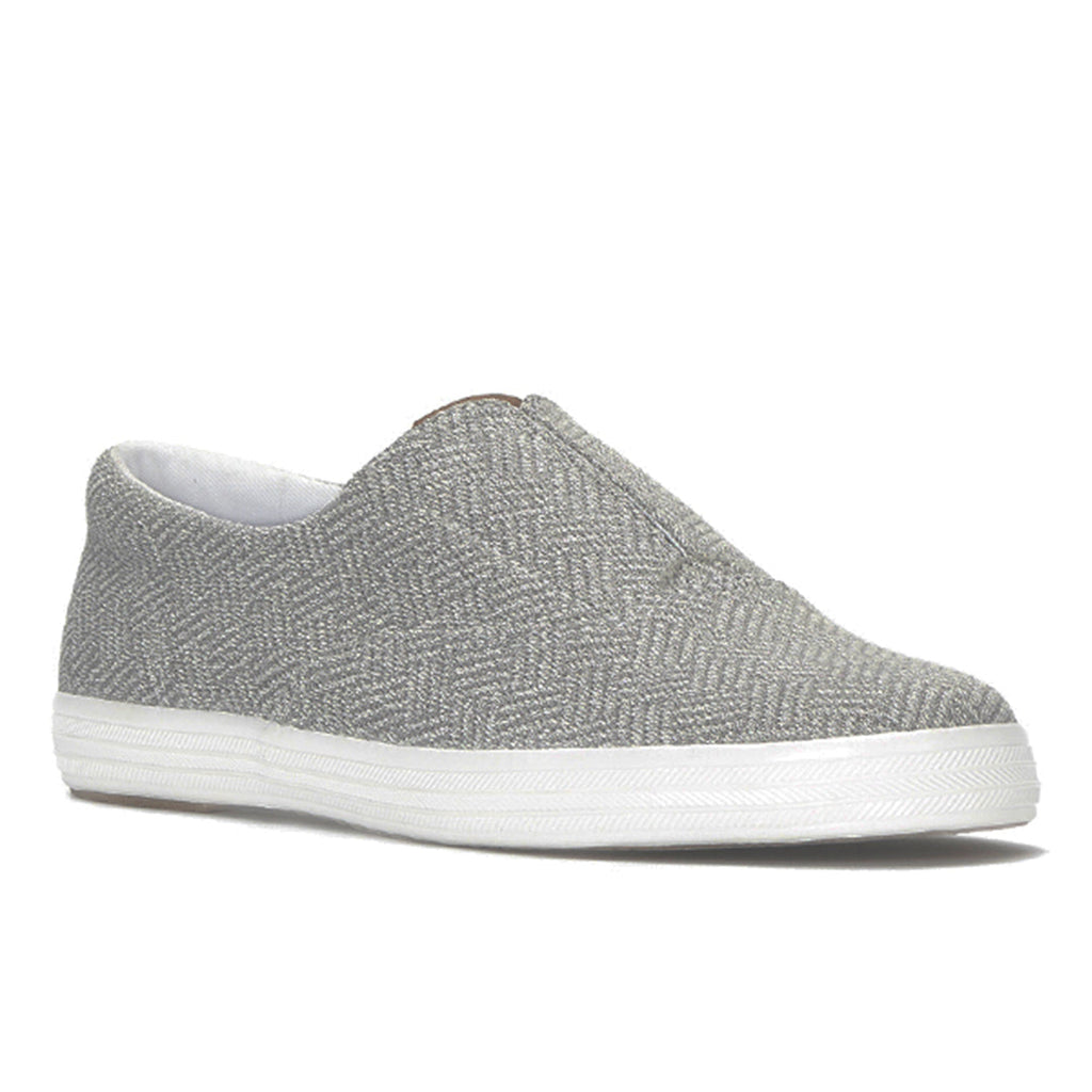 Keds Champion Round Toe Slip Crosshatch Textile Sneaker Light Grey