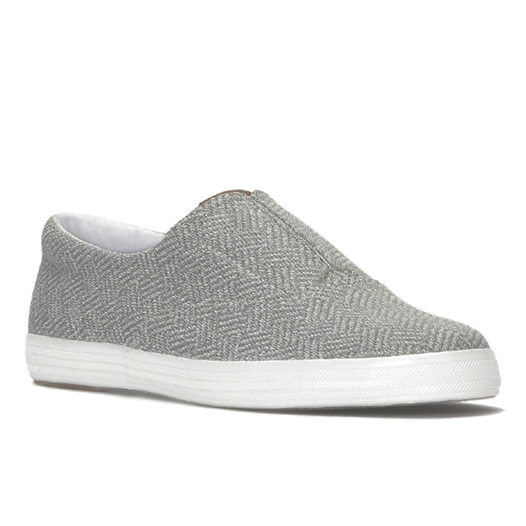 Keds Champion Round Toe Slip Crosshatch Textile Sneaker Light Grey