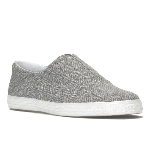 Keds Champion Round Toe Slip Crosshatch Textile Sneaker Light Grey