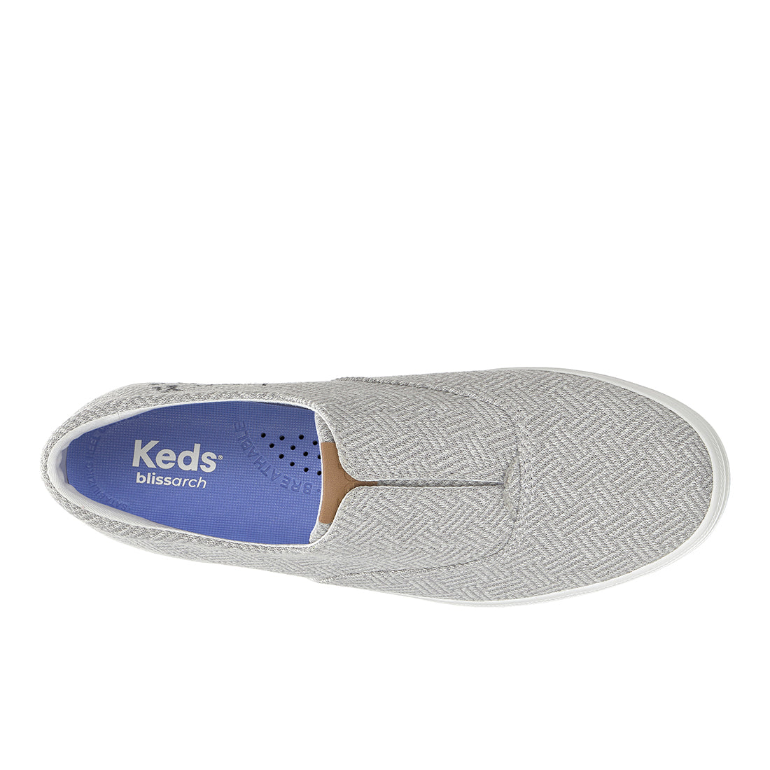 Keds Champion Round Toe Slip Crosshatch Textile Sneaker Light Grey