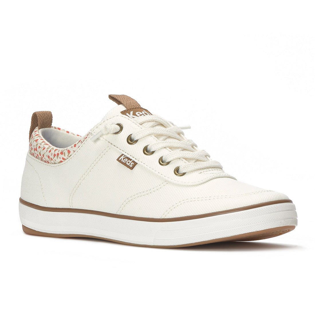 Keds Center III Slip-On Canvas Floral Collar Egret