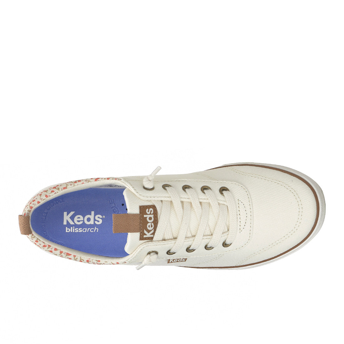 Keds Center III Slip-On Canvas Floral Collar Egret