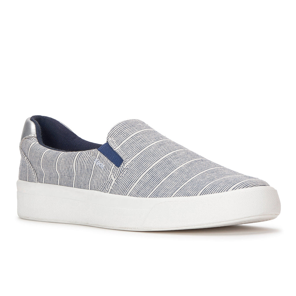 Women's Pursuit Slip Chambray Lurex Stripe Vintage Indigo/Silver Sneaker