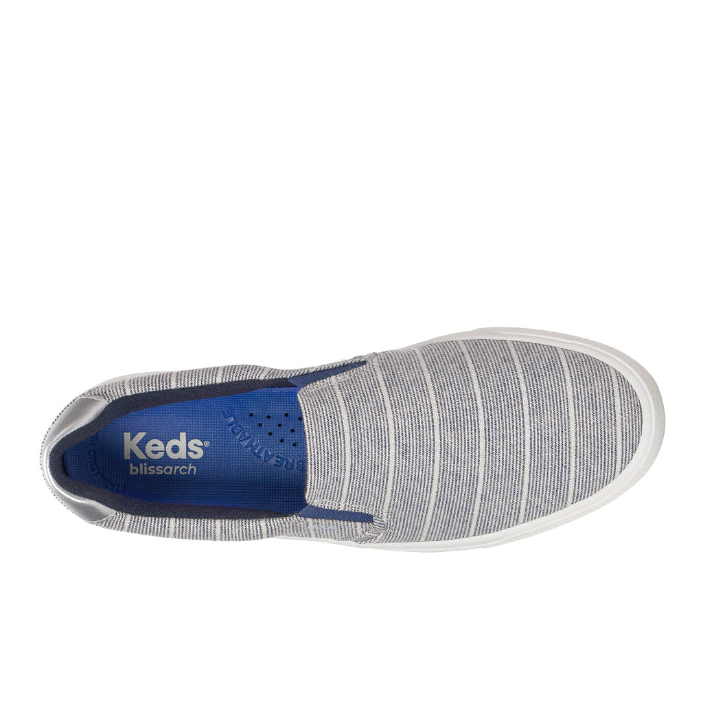 Women's Pursuit Slip Chambray Lurex Stripe Vintage Indigo/Silver Sneaker