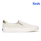 Women's Pursuit Slip Lurex Linen Snow White/Gold Sneaker