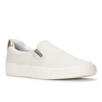 Women's Pursuit Slip Lurex Linen Snow White/Gold Sneaker