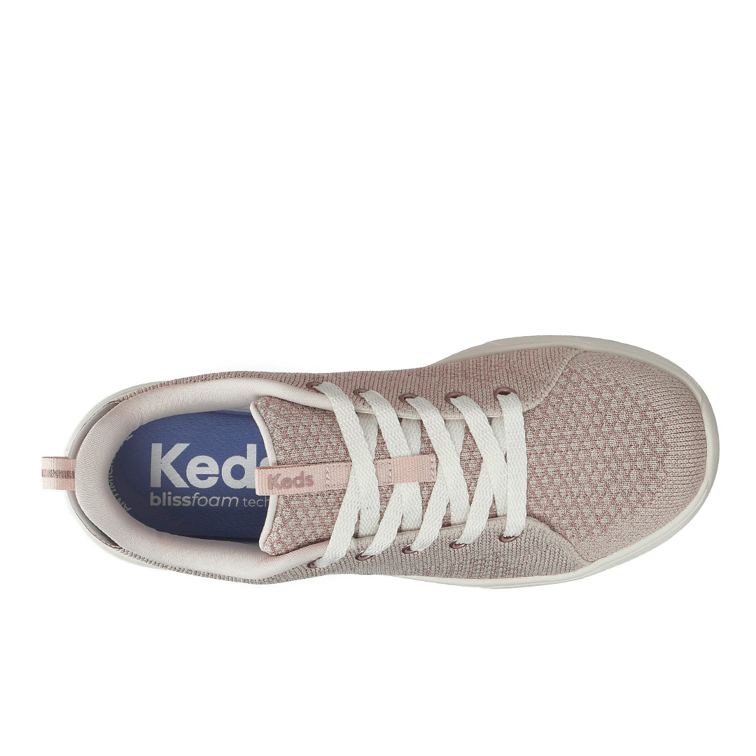 Women's Blisswalk Lace Metallic Eng Knit Rose Gold Sneaker