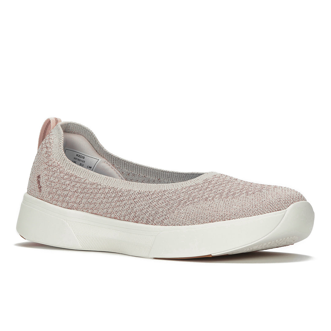 Women's Blisswalk Skimmer Metallic Eng Knit Rose Gold Sneaker