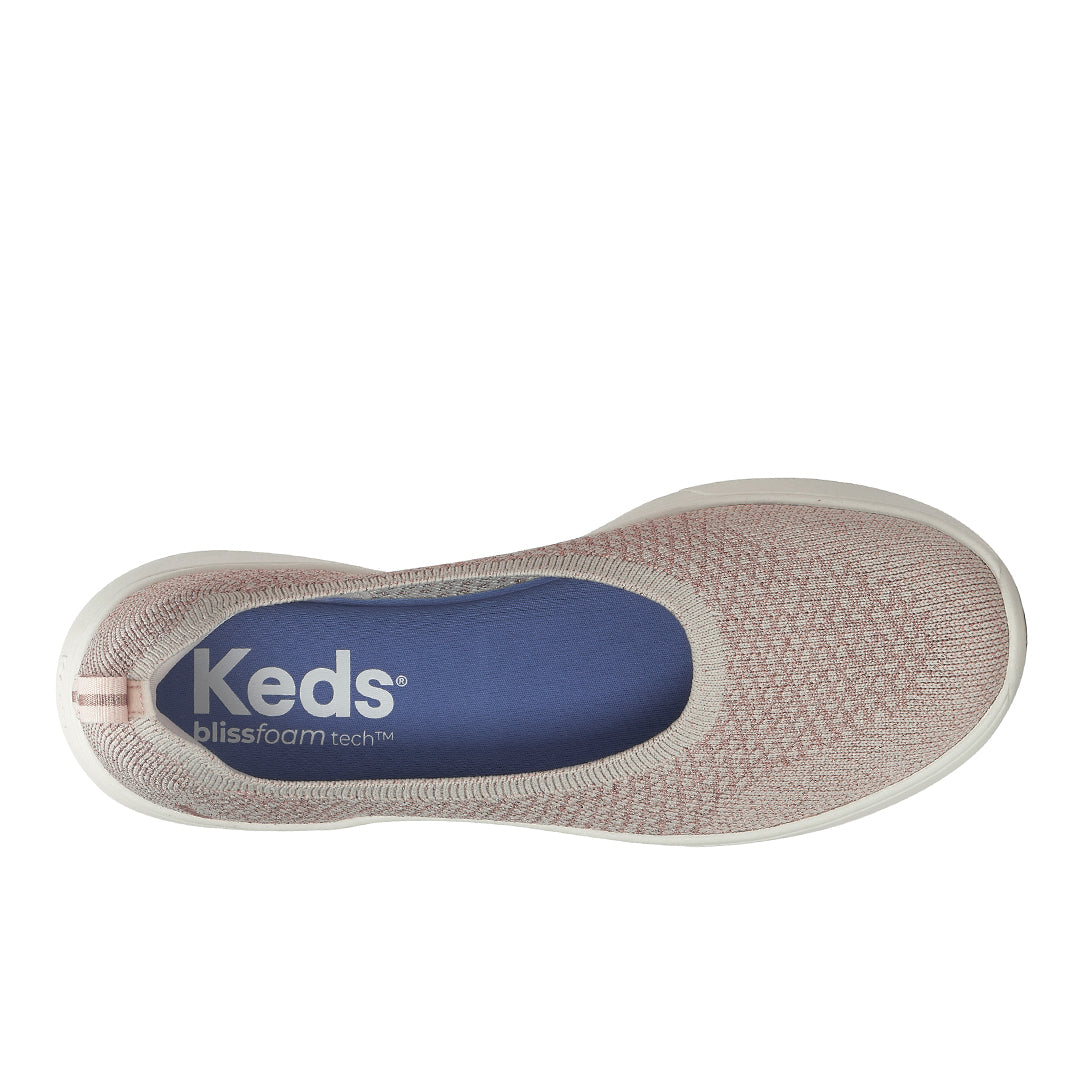 Women's Blisswalk Skimmer Metallic Eng Knit Rose Gold Sneaker