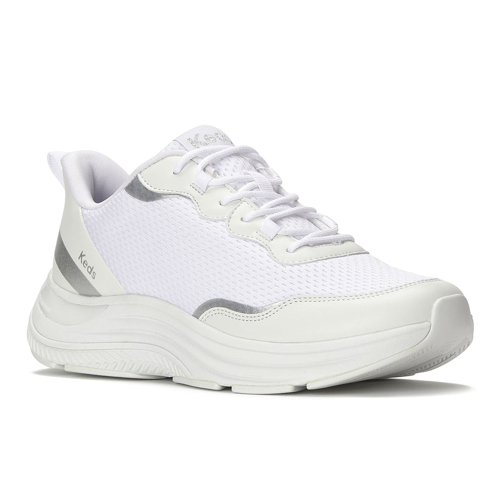 Women's Blissmove Lace Mesh/Leather White/Silver Sneaker