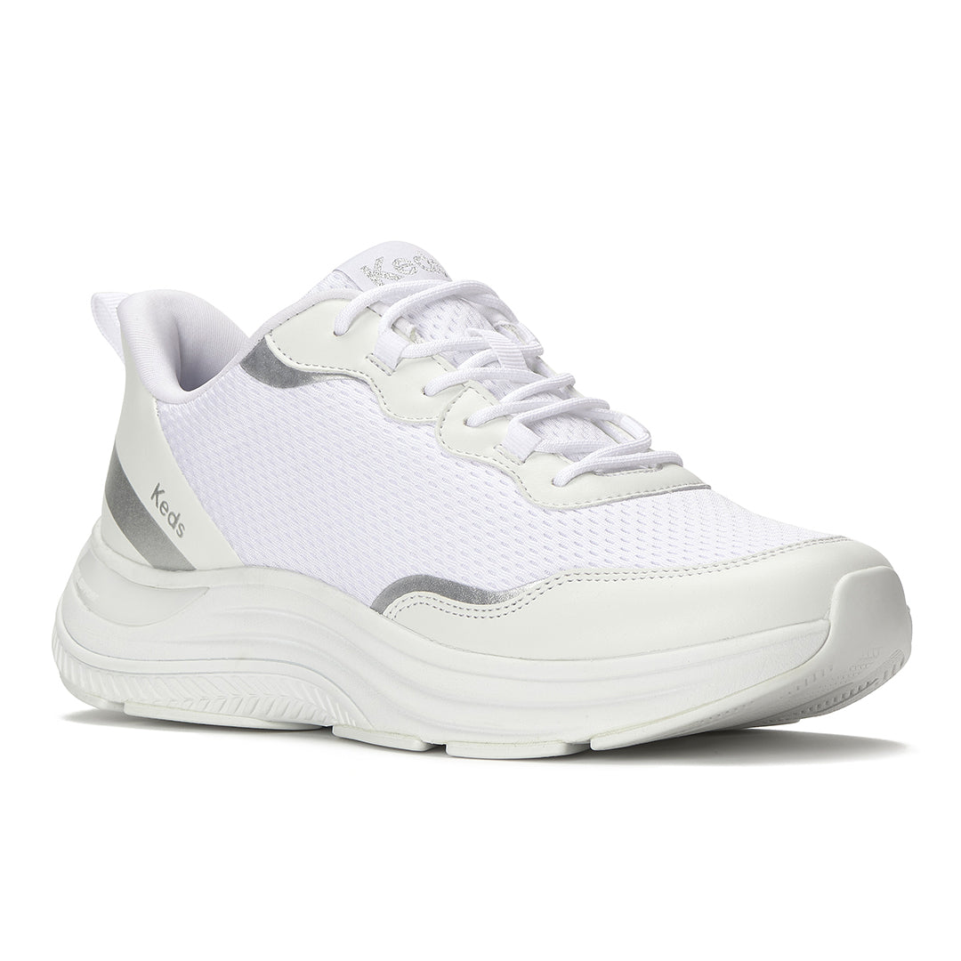 Women's Blissmove Lace Mesh/Leather White/Silver Sneaker