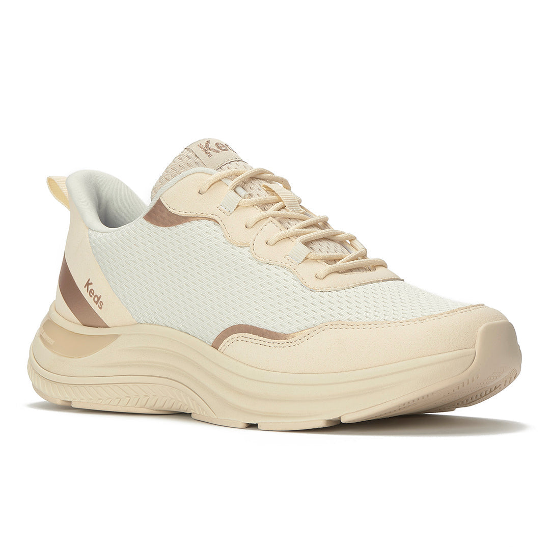 Women's Blissmove Lace Mesh/Suede Cream/Parchment/Bronze Sneaker