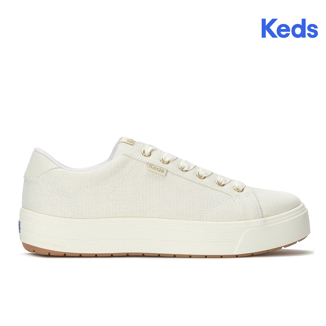 Women's Park Lurex Textile White/Gold Sneaker