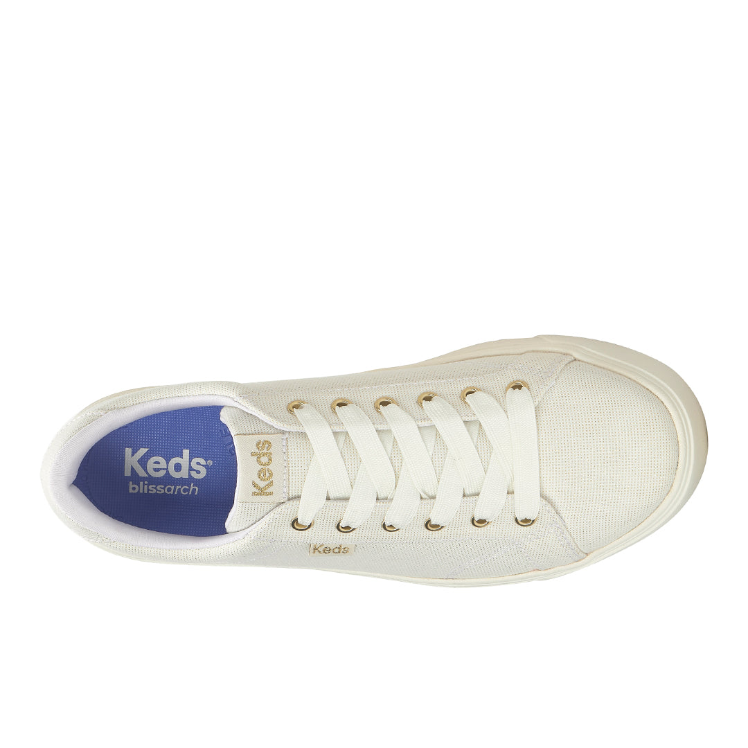 Women's Park Lurex Textile White/Gold Sneaker