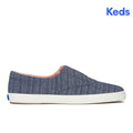 Women's Keds Champion Round Toe Slip Stripe Chambray Blue Sneaker