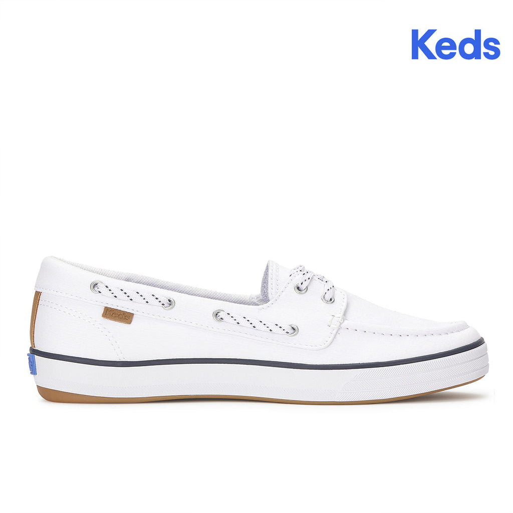 Women's Center III Boat Twill White Sneaker