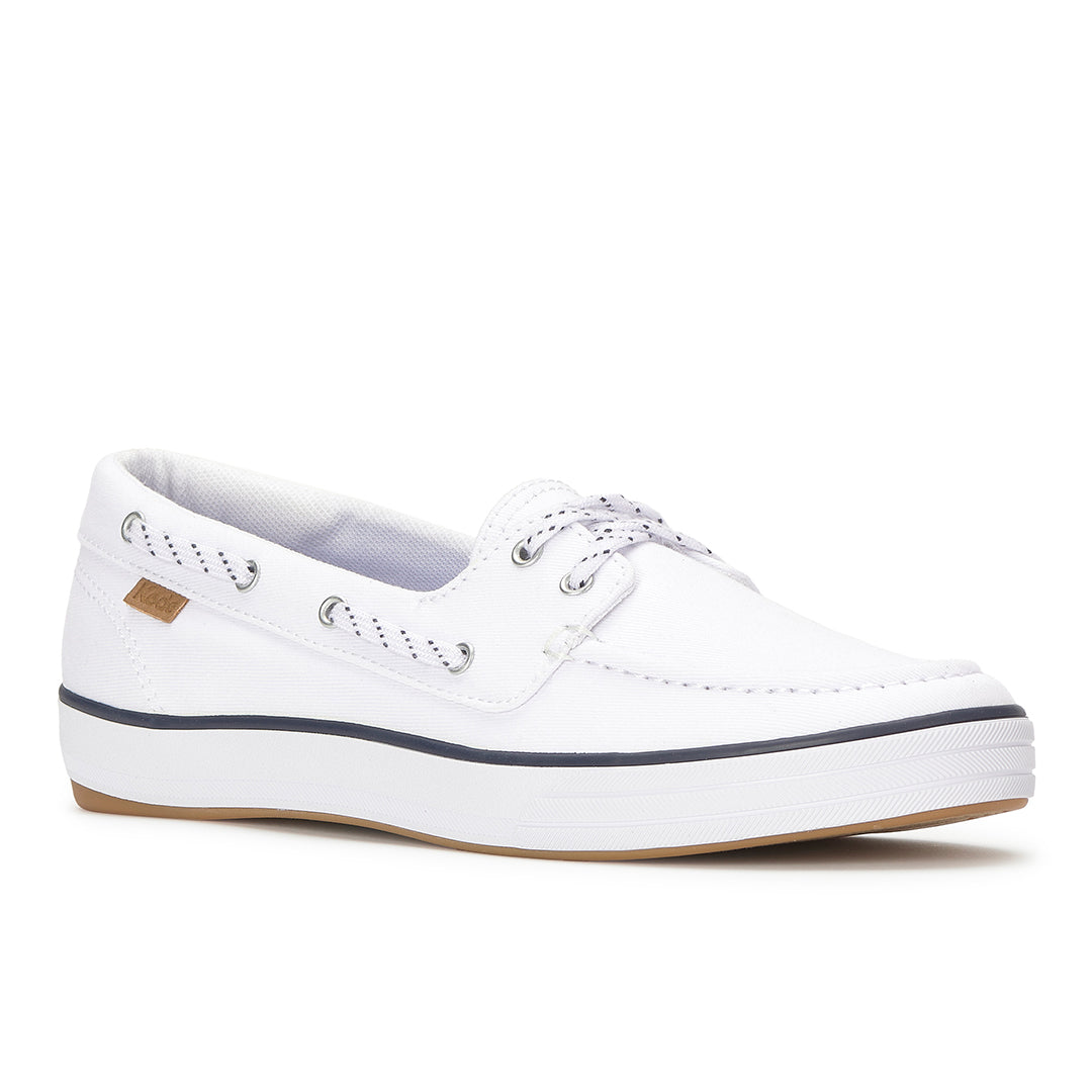 Women's Center III Boat Twill White Sneaker